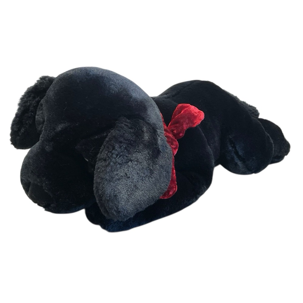 Vtg Russ Berrie & Co. Inc Black Lab "Ginger" 15" Plush Toy Stuffed Animal #4488